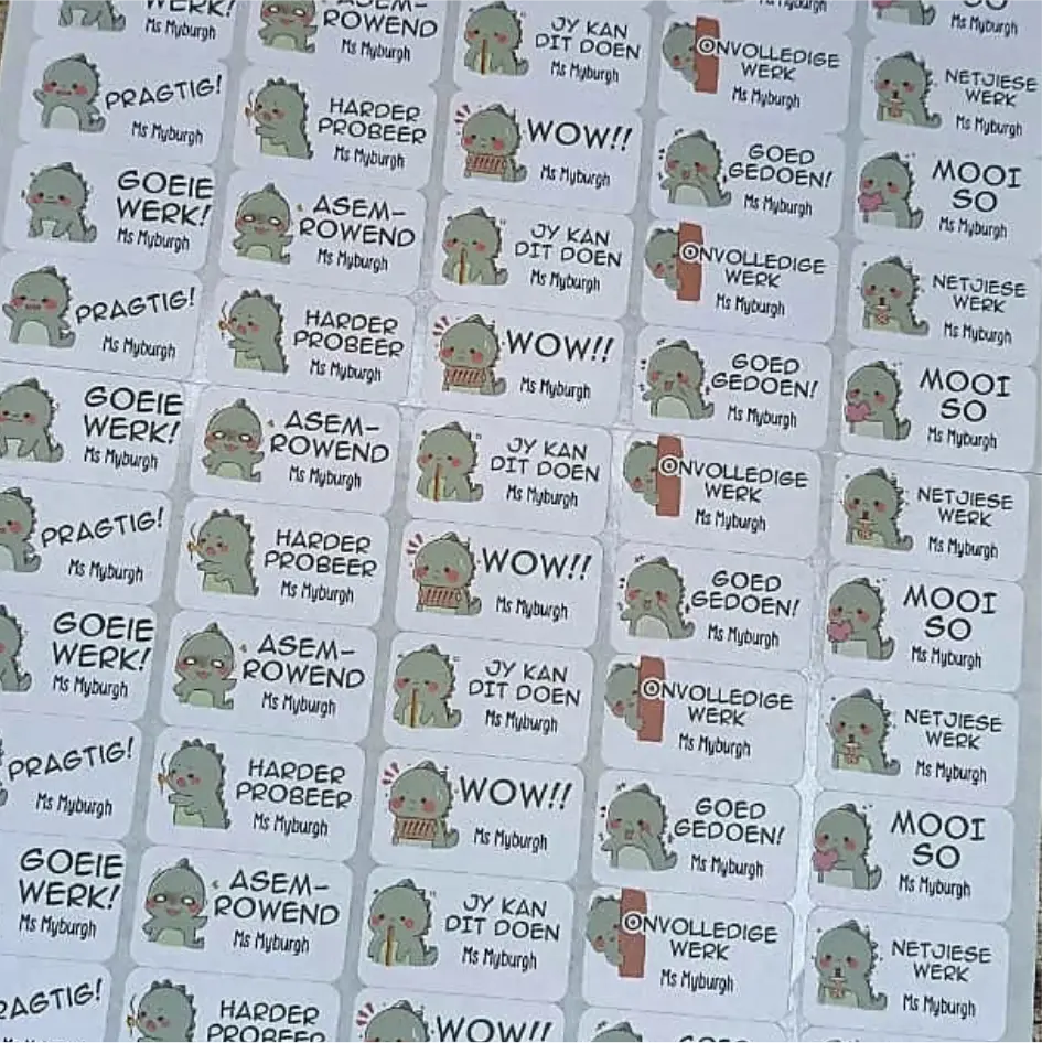 Teacher Stickers Cute Dinosaur - Image 2